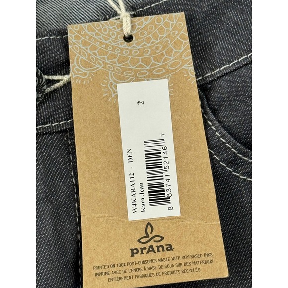 Prana Kara Jean Womens 2 Dark Wash Denim Low Rise Fitted Stretch W4KARA112 - Picture 9 of 12